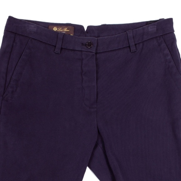 LORO PIANA Navy Cotton Blend Classic Pants Size 42 - Picture 3 of 7